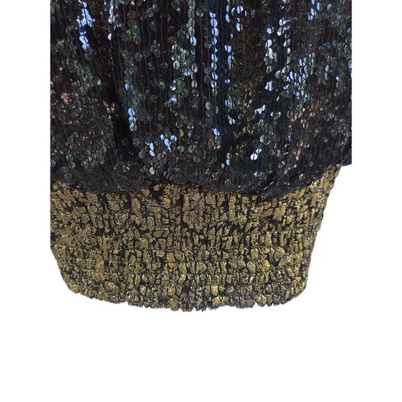 Lillie Rubin Sequin Bubble Dress 80s Black Gold sz Small - Picture 7 of 16